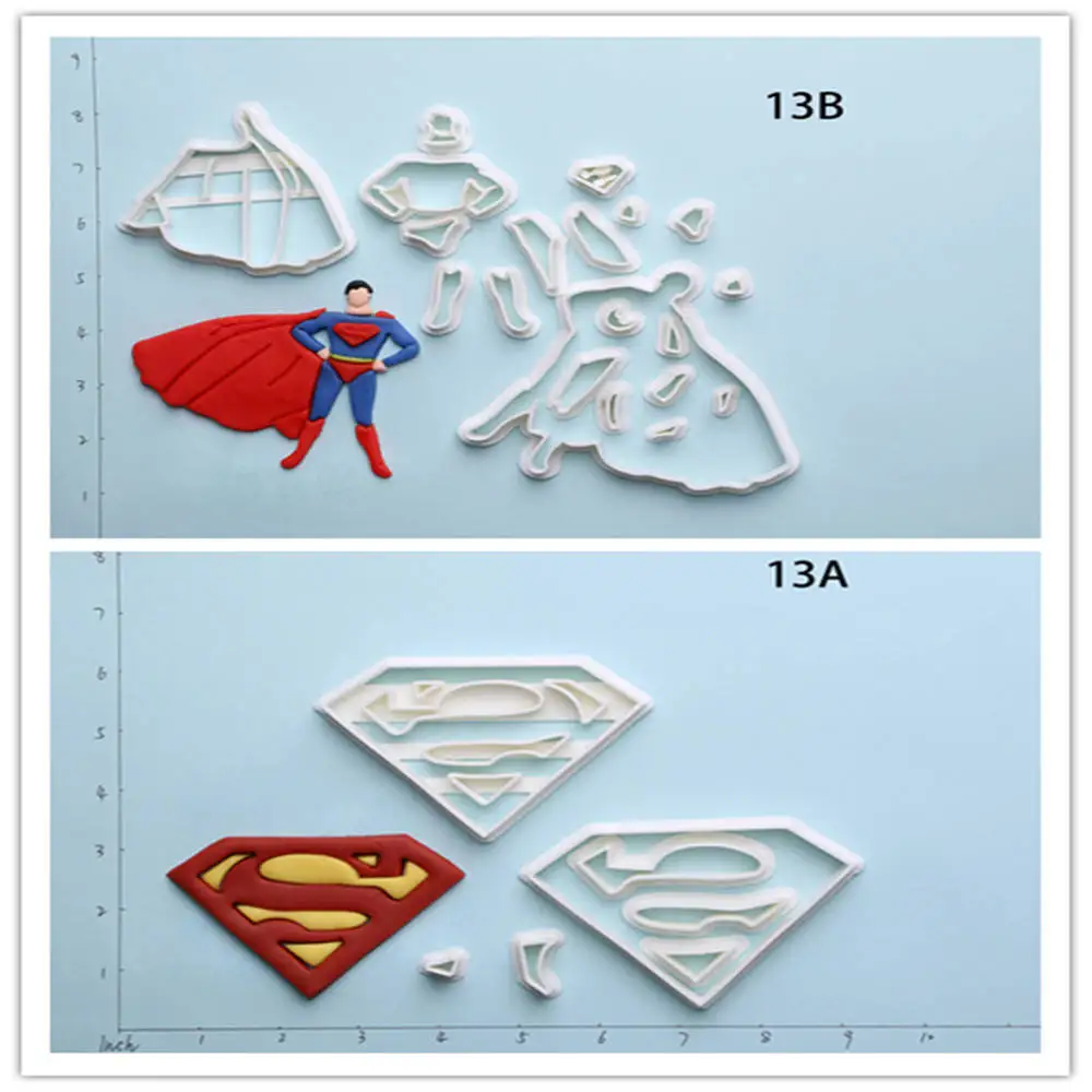 

Super Hero Logo Super Man Cookie Cutter 3D Printed Cake Cutter Set Made Custom Cake Decoration Tools Cortadores De Fondant