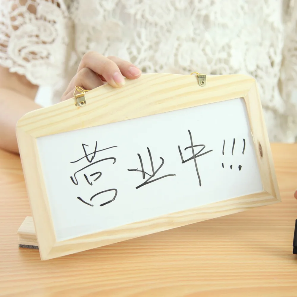 1 Set/Lot Cute Mini Hanging-Style Double-Side Blackboard & Whiteboard & Chalkboard for School Stationery Office Home