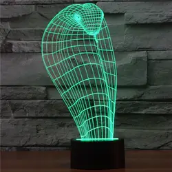 Новый Cobra 3D лампа креативные подарки настольная светодио дный лампа LED touch красочный градиент ночник