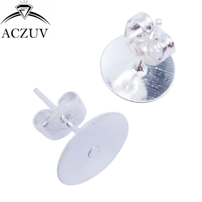 

1000pcs Silver Plated 4mm 6mm 8mm 10mm Glue Pad Stud Earring Posts with Stoppers Butterfly Backs Findings EDT007