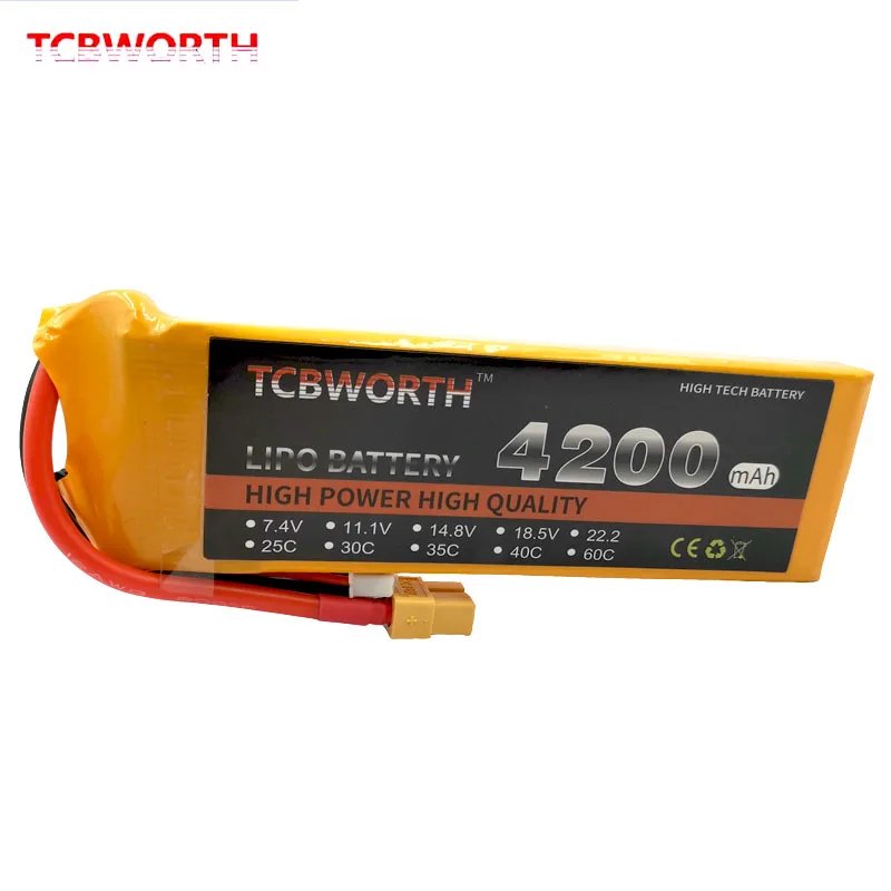 2S RC Lipo Батарея 7,4 v 1100 1800 2800 3800 4200 5200 мА/ч, 25C 35C для RC игрушки самолет вертолет Дрон автомобиля 7,4 V Батарея LiPo AKKU