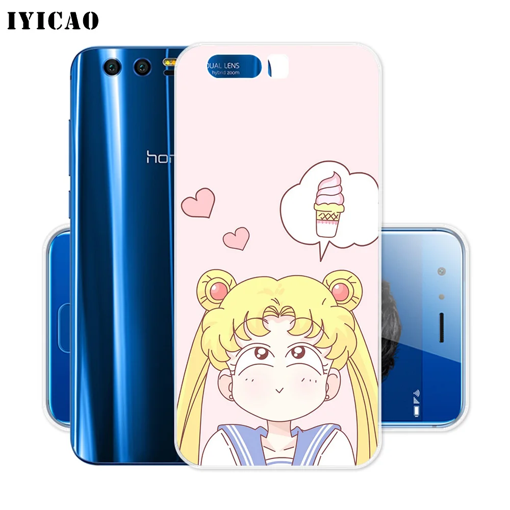 Мягкий силиконовый чехол IYICAO Sailor Moon для Huawei Y9 Y7 Y6 Prime 2018 Honor 8C 8X8 9 10 Lite 7X 7C 6A 7A