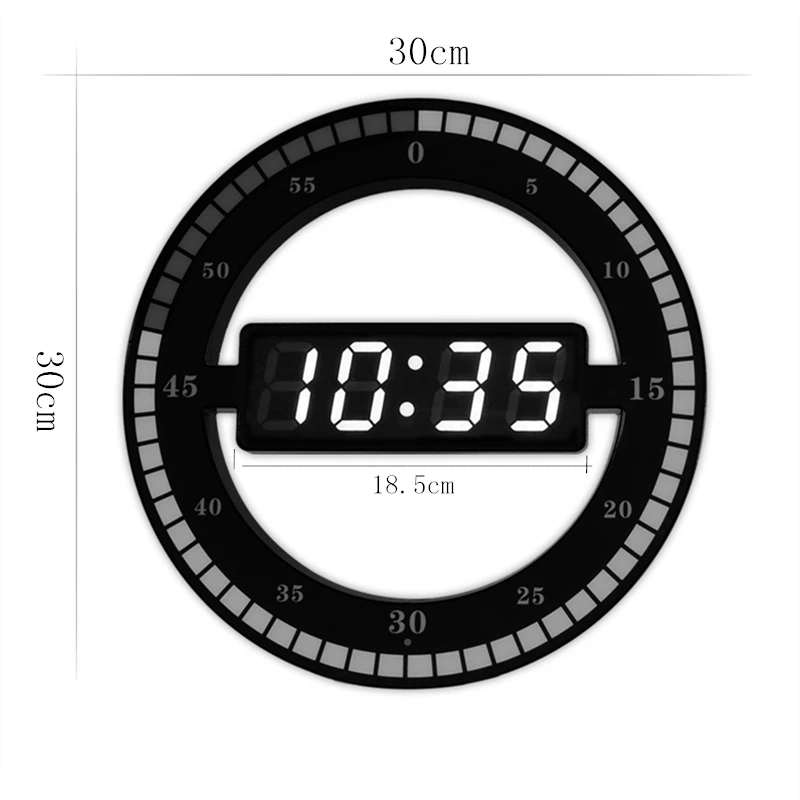 Nuevo reloj de pared digital con led hueco 3d con ajuste automático el brillo de los segundos de funcionamiento electrónico reloj de uso doméstico Nuevo reloj de pared digital con led hueco 3d con ajuste automático el brillo de los segundos de funcionamiento electrónico reloj de uso doméstico