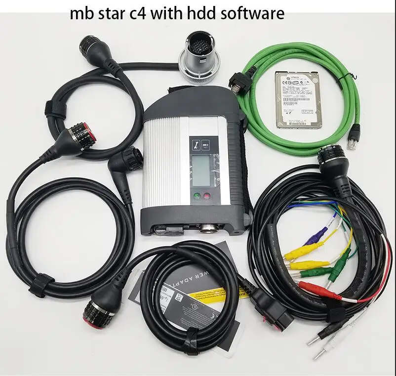 S+++ полный чип MB STAR C4 SD Подключение компактный C4 программное обеспечение для автомобиля и грузовика,12 V Mb star мультиплексор диагностический инструмент с wifi - Цвет: MB STAR C4 with HDD