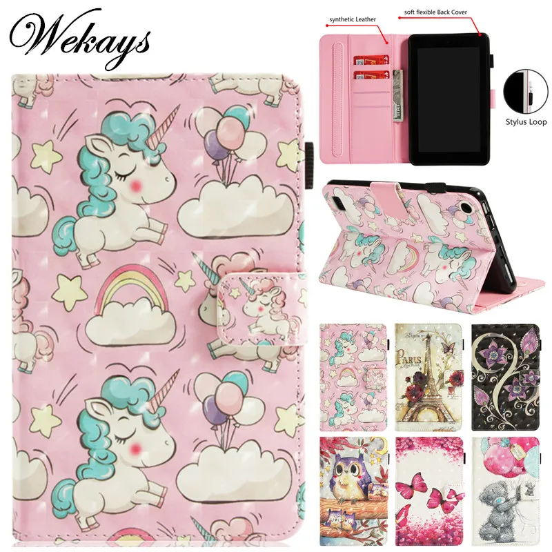Wekays For Amazon Fire 7 2017 2015 Cartoon Unicorn 3D Leather Funda Case For Amazon Kindle Fire 7 Fire7 2015 2017 7.0 Cover Case Wekays For Amazon Fire 7 2017 2015 Cartoon Unicorn 3D Leather Funda Case For Amazon Kindle Fire 7 Fire7 2015 2017 7.0 Cover Case