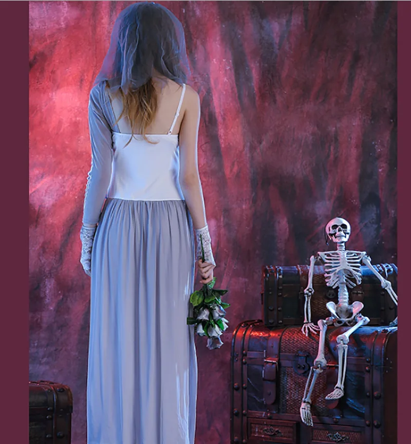 Женский костюм для взрослых на Хэллоуин невесты страшный причудливый наряд