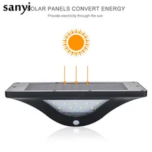 Панели солнечные Мощность настенный светильник движения Сенсор+ светло Сенсор 16 светодиодов Водонепроницаемый экономия энергии солнечного света для сада Открытый Лестницы