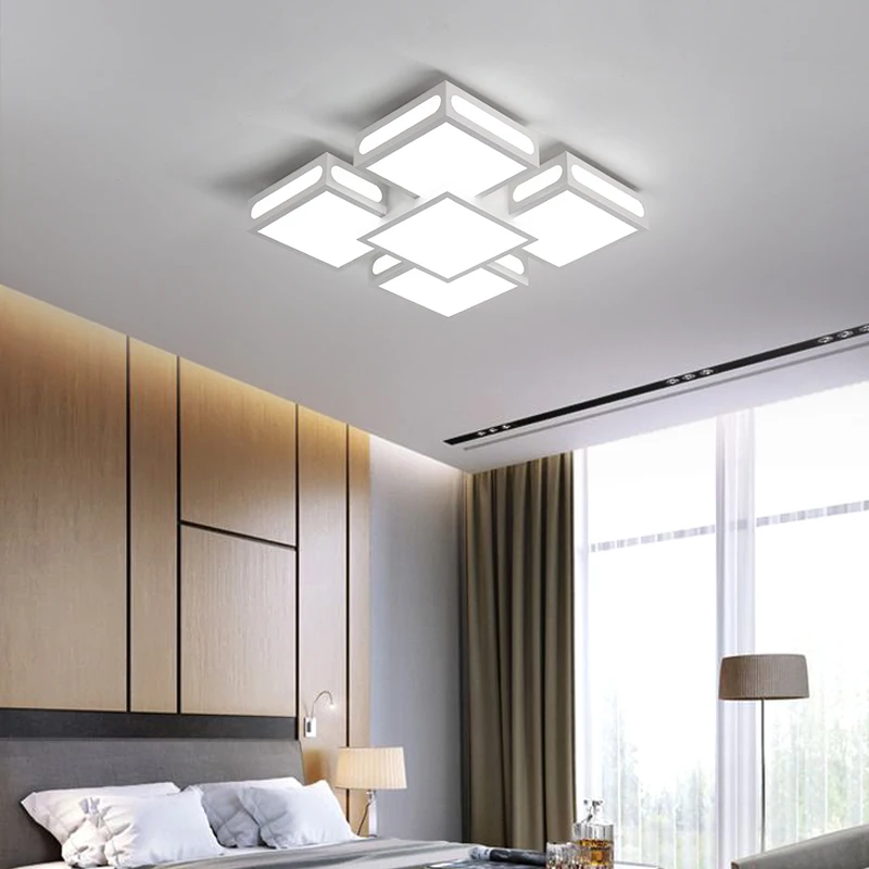 Современный простой светодиодный потолочный светильник, акриловые прямоугольные потолочные лампы высокой мощности для гостиной, столовой, спальни, домашнего освещения