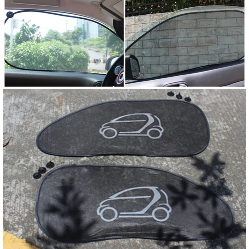 

For Smart 453 Forfour Fortwo Pattern Side Window Gauze Shade Suction Cup Auto Car Sun Shade Curtain 2Pcs/Set Car Styling Covers