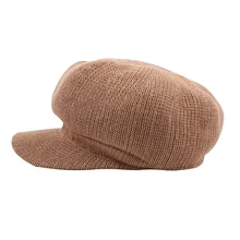 Зимние Шапки для Для женщин Зимняя кепка шерстяная шапка женская вязаная Бейсбол Кепки солнцезащитный козырек шапка Кепка с металлической буквой черные осенние Boina кости