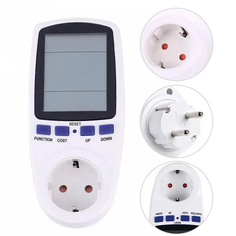 

1pc Multifunction Power test With Large LCD display 16A 230V AC EU plug Socket