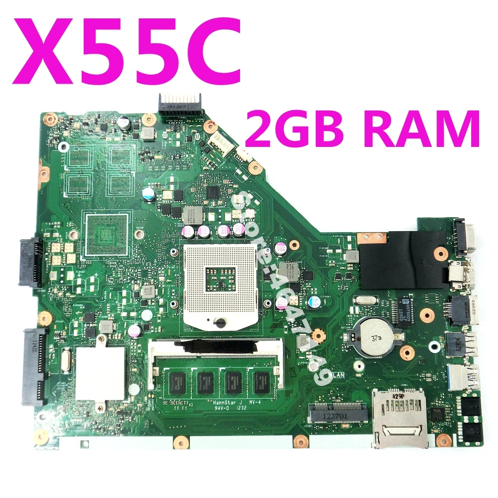 X55C 2GB RAM Motherboard REV 2 1 2 2 For ASUS X55V X55VD X55C Laptop motherboard