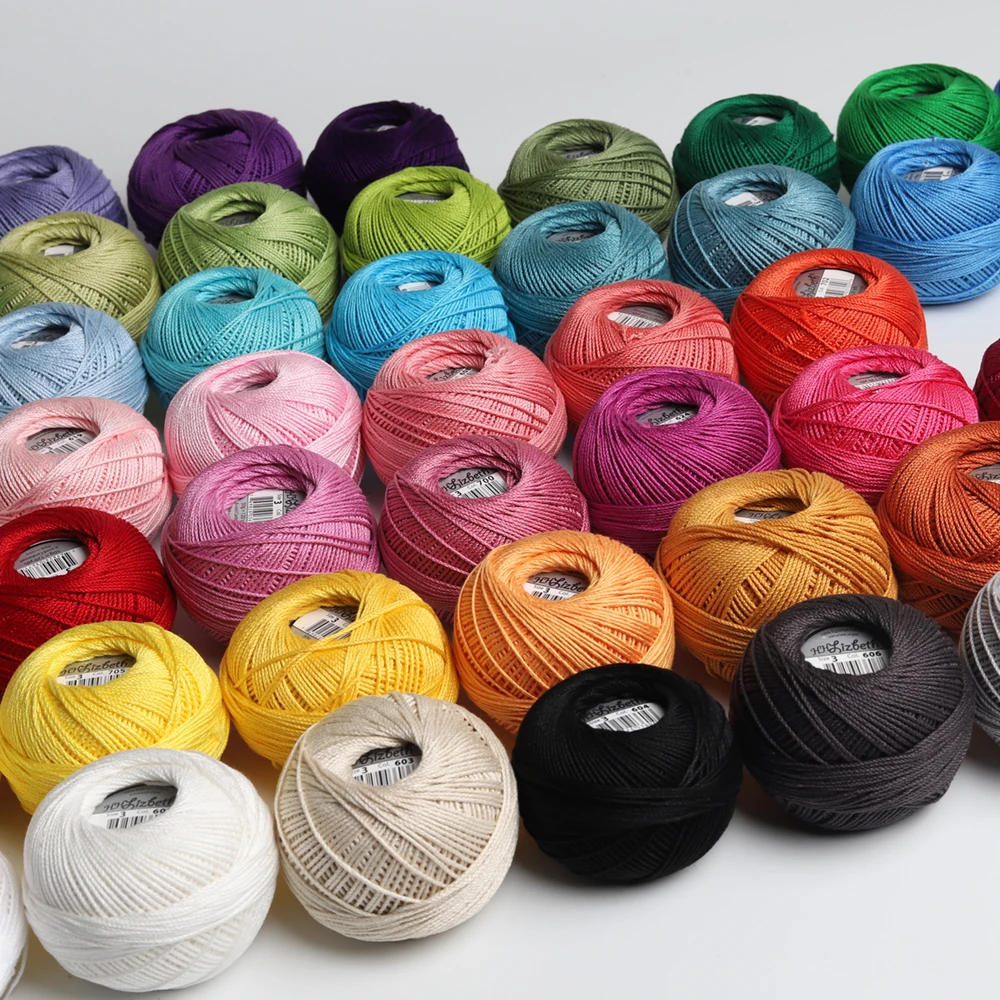 50g Kapas Mutiara Ukuran Benang 3 100 Mesir Panjang Staple Benang Katun Gas Double Mercerized 6 Helai Tatting Tali Aliexpress