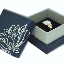 Новейшее Ювелирное кольцо оптом коробка 5*5*3,5 см 12 шт/партия цветок синие подарочные коробки для свадебного кольца Упаковка