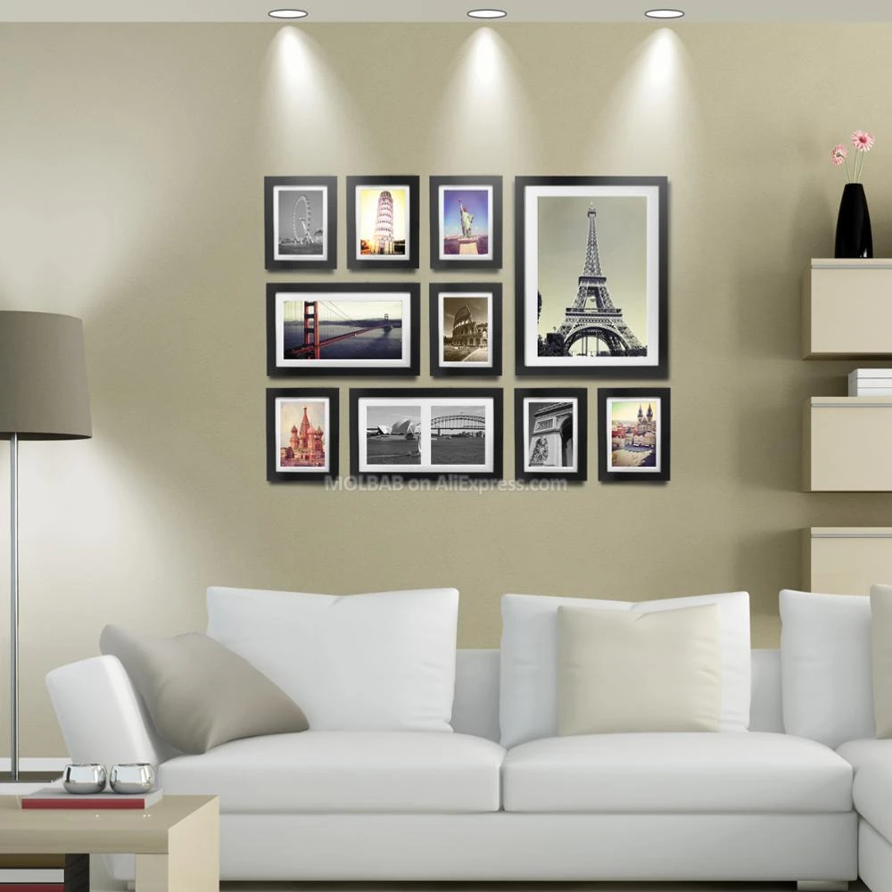 Molbab Wood Photo Frame Gallery Wall 10pcs Set Modern Style Flat Moulding Border Wooden Picture Frames Home Decor 7 12 16 Inch Framing Steps Framedecorative Wood Frame Aliexpress