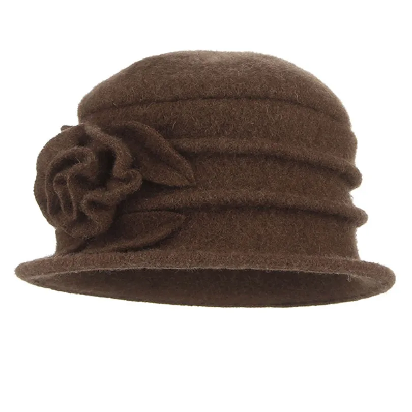 Брендовая новая шерстяная шляпа с плоским верхом для женщин, фетровая шляпа с широкими полями, фетровая шляпа, женская шляпа - Цвет: C
