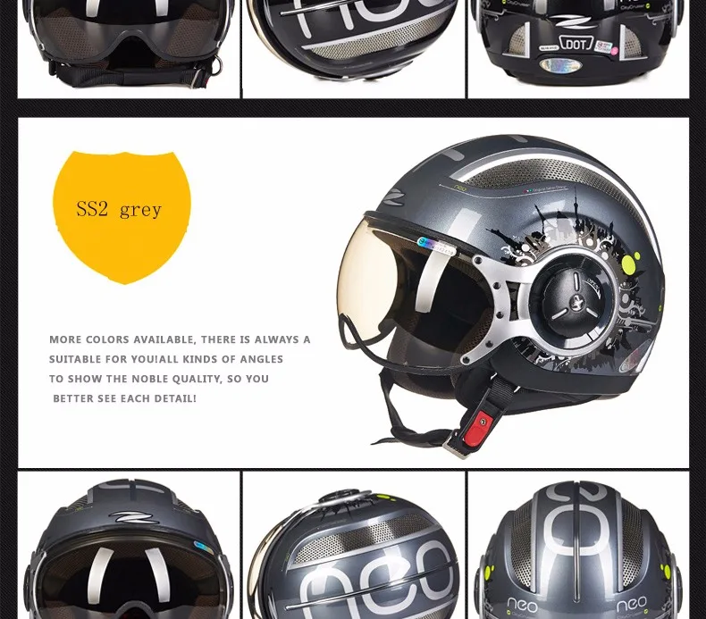 ZEUS 3/4 женский мотоциклетный шлем Jet Ретро полушлем DOT approved 218C Capacete Casco MOTO city road мужские гоночные шлемы