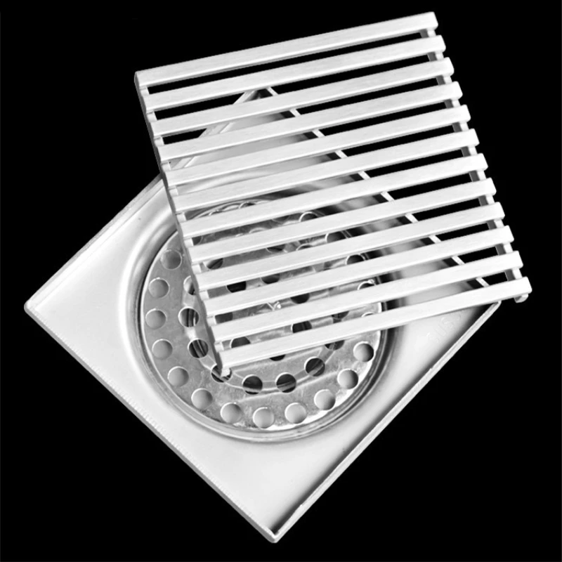 

1PC 304 Stainless Steel Brushed 4 Inch Anti-Odor Floor Drain Lines Bathroom Hardware Shower Drains