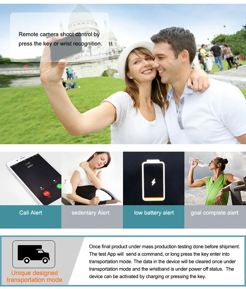 Makibes ID107 Smart Bracelet BT4.0 Heart Rate Monitor Smartband Pulse Sports Fitness Tracker for Android iOS 6