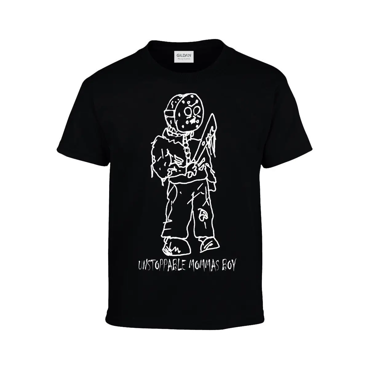 

Unstoppable Momma's Boy Jason Voorhees Premium black kids 100% cotton T shirt Cartoon t shirt men Unisex New Fashion tshirt