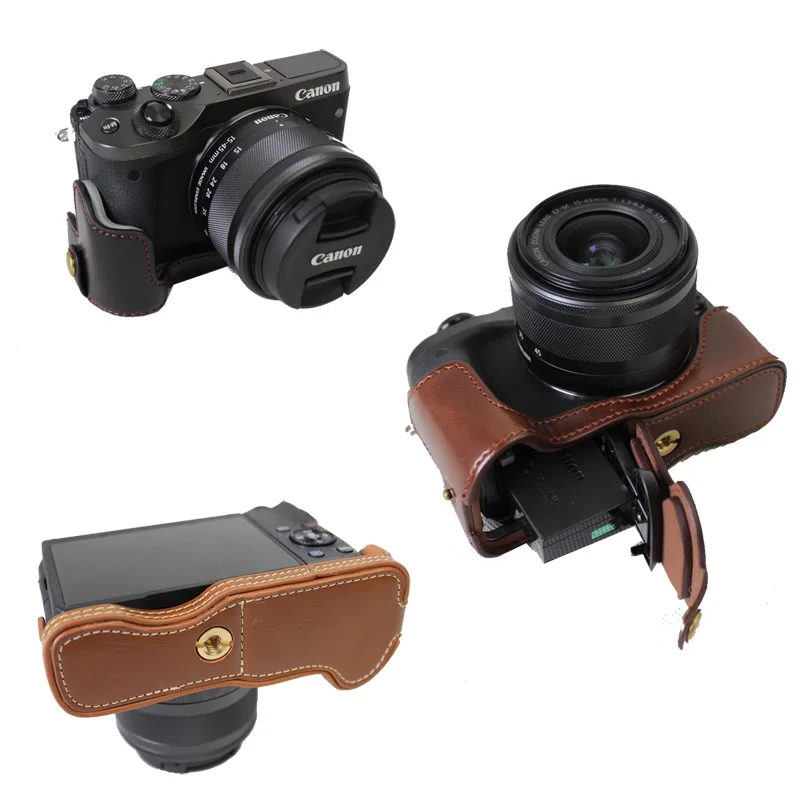 ПУ кожа корпуса для половины камеры Canon EOS M6 EOSM6 EOSM 6 Нижняя сумка крышка открытая