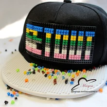 Дизайн Bigbang G-Dragon получить Мозаики DIY Съемный 4 мм маленький кирпич строительные блоки бейсболка GD бейсболка хип-хоп шляпа