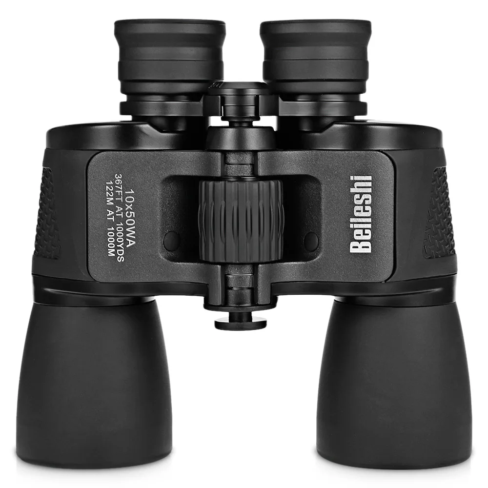 Beileshi 10X50 122 متر/1000 متر HD الرؤية مناظير تلسكوب واسعة-زاوية موشور مجهر في الهواء الطلق للطي التلسكوبات التخييم المشي لمسافات طويلة
