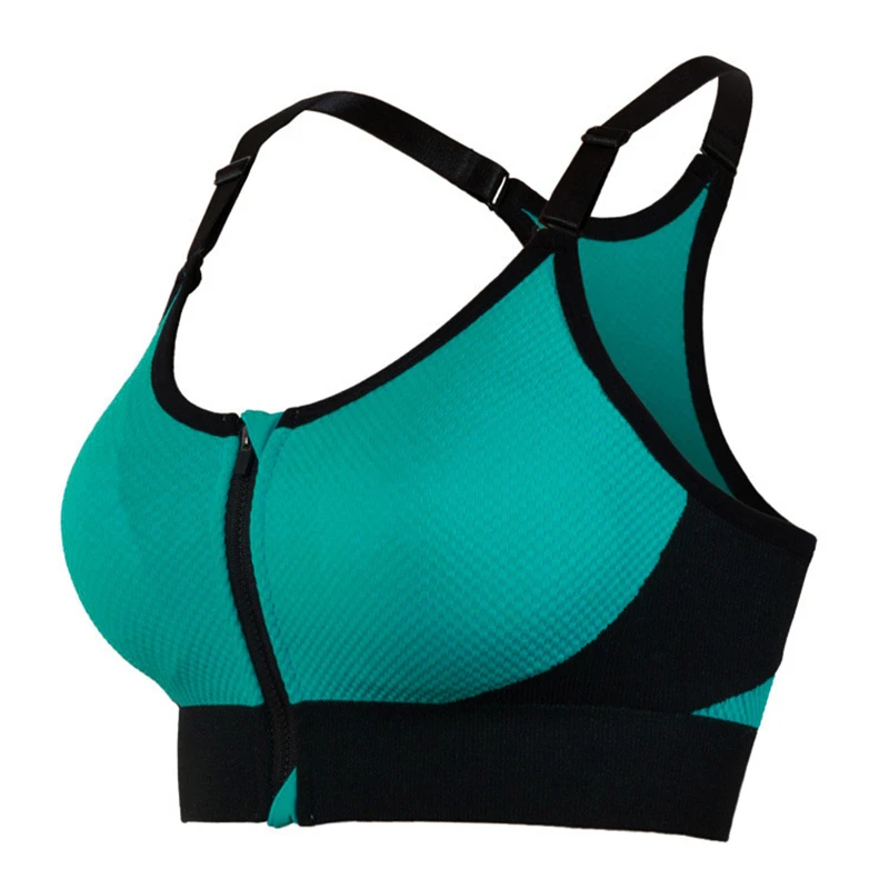 Sport Bras Women High Impact Quick dry Top Fitness Zipper Front Yoga