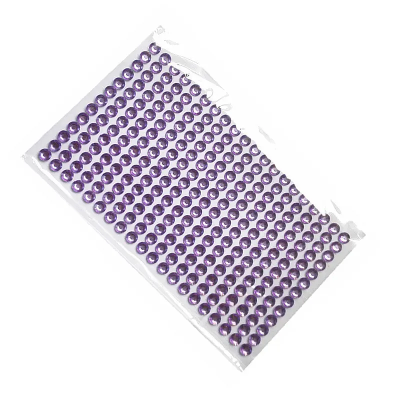 Наклейка для скрапбукинга 6 мм 260 шт./компл. самоклеящиеся акриловые стразы Стикеры для отделки стен Стикеры s детская паста игрушки - Цвет: Фиолетовый