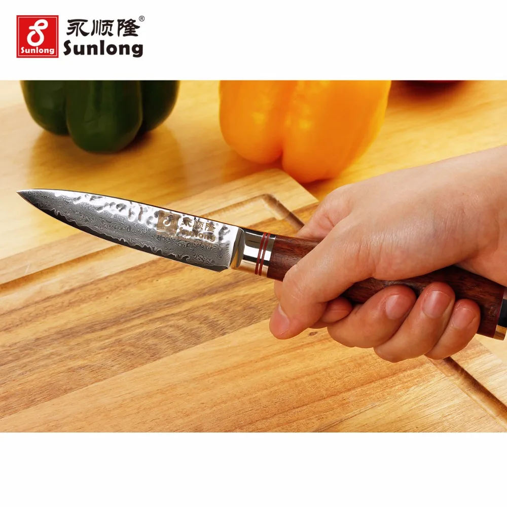 

Sunlong 3.5 inch Paring knife Japanese VG10 steel core Damascus steel fruit knife Pattern steel peeling knife sharp kitchen tool