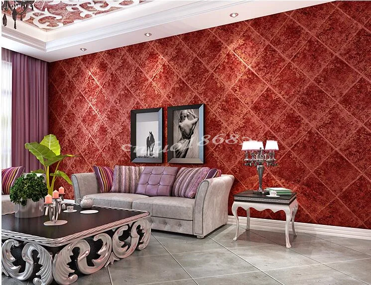 Waliicorners American retro industrial wind diamond non-woven 3D wallpaper living room bedroom TV simple background wall 17 QQ20180623205217