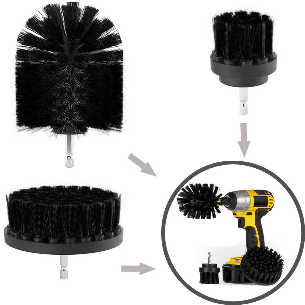 Hot 3Pcs Grout Power Cleaning Brush Tub Cleaner Combo Tool Kit