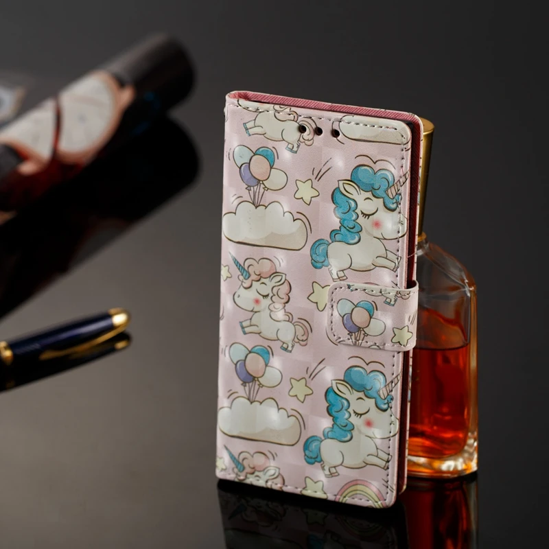 Чехол для Sony Xperia XA1 чехол чехлы 3D с милым единорогом кожаный флип