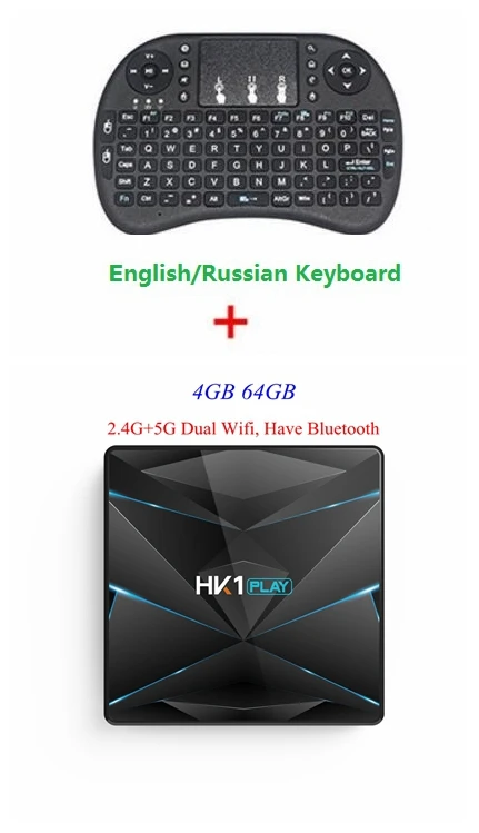 HK1 PLAY Smart tv Box Android 9,0 Amlogic S905 X2 4GB DDR3 64GB Max 2,4G/5G Dual WiFi USB3.0 BT4.2 поддержка 4K H.265 медиаплеер - Цвет: 4GB 64GB I8 Keyboard