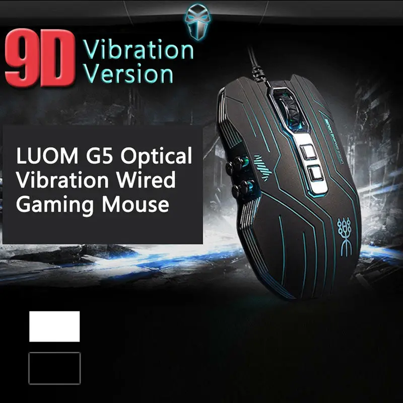 Fashion G5 9D 3200 DPI Vibration 7 Color LED Breathing Light Optical