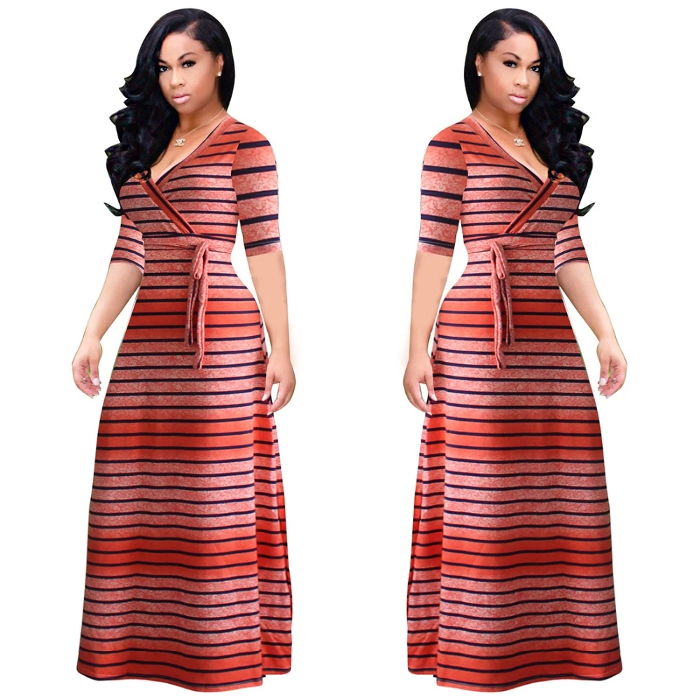 orange and black striped dress