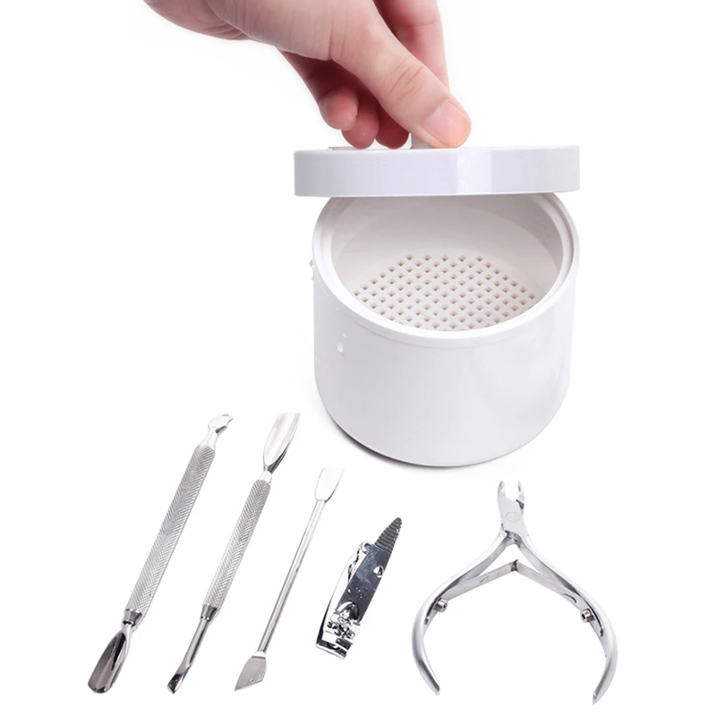 Round Nail Sterilizer Box Sterilizing Salon Tools Nail Sterilizer