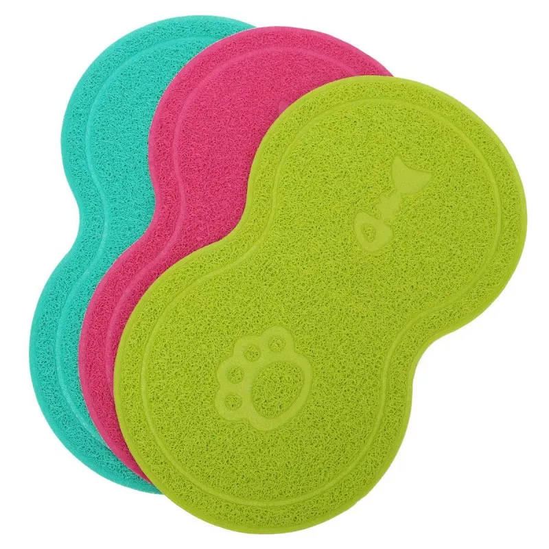 

Pet Dog Puppy Cat Feeding Mat Pad Cute PVC Bed Dish Bowl Food Water Feed Placemat Wipe Clean Colorful