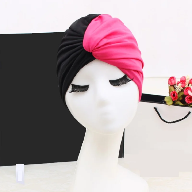 

1PCS 2018 Swim Pool Splice flower Swimming Cap elastic Hat for Women Bathing caps for Long Hairs splice Ear Protection FREE SIZE