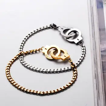 

2019 Men's Handcuffs Bracelets Stainless Steel Link Chain Bracelet Men Jewelry Secret Shades Mens Handcuff Bracelet valentine
