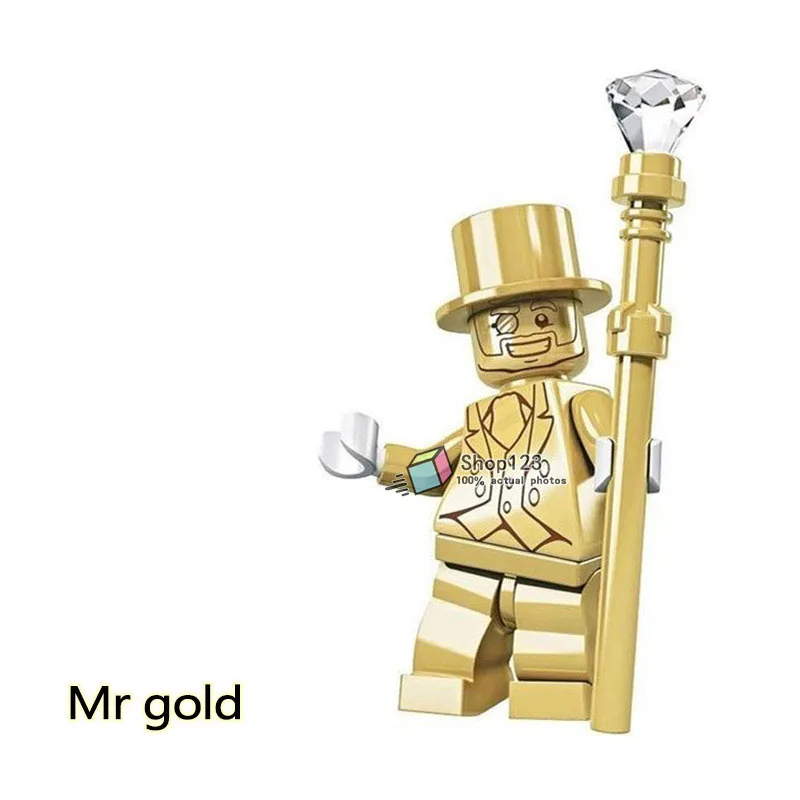 

1PC Super Hero Mr. Gold Iron Man C-3PO Darth Vader Bricks Action Building Blocks Children Gift Toys PG999