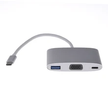 Адаптер Тип-C 3,1 конвертер VGA USB 3,0 для нового MacBook Metal 1-Порты и разъёмы