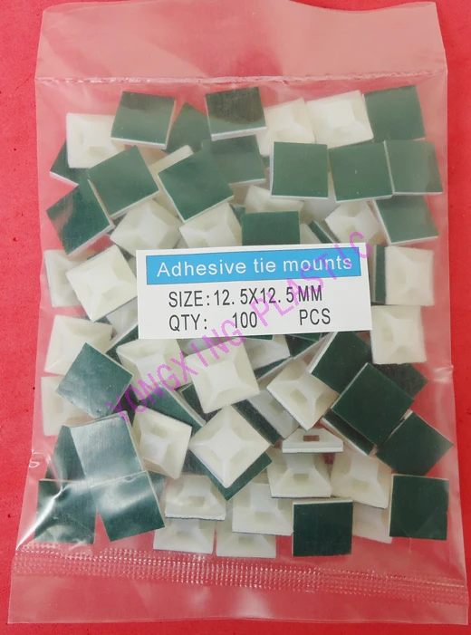 

200pcs/lot adhesive tie mounts 12.5x12.5 and cable tie 2.0X100
