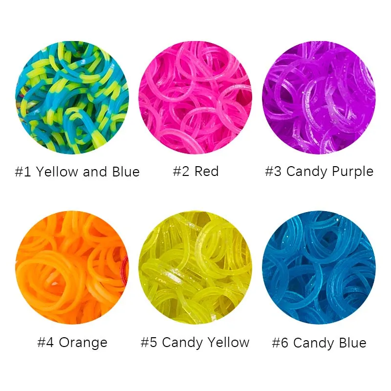 Style-5 1800 шт. DIY игрушки резиновый ткацкий станок набор для детей DIY браслет силиконовые резиновые ленты эластичные радужные тканые ткацкие ленты игрушки детские товары - Цвет: Style-5
