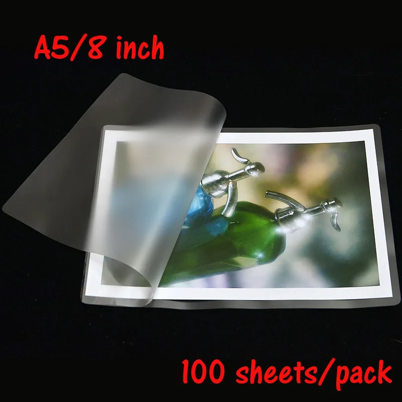 

100Mic 160mmx220mm/A5 Laminator Film for Laminating Machine Apply to Photo Paper 100 Sheets for One Pack