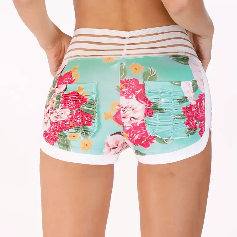 womens floral running shorts