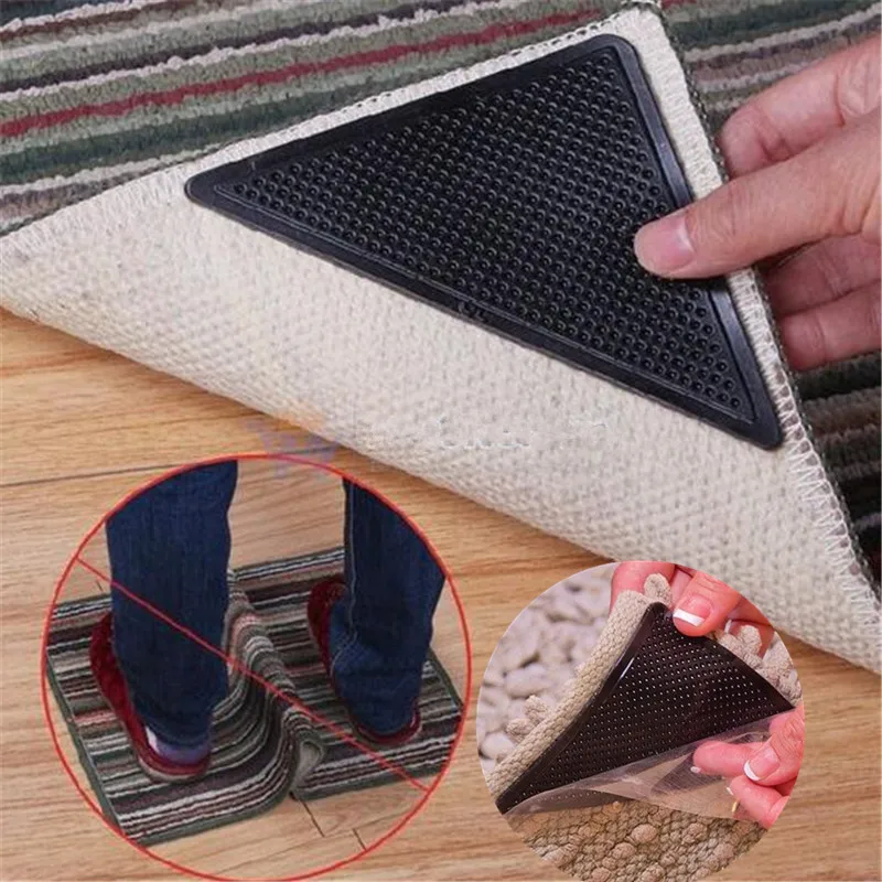 Useful 4pcs Ruggies Rug Carpet Mat Grippers Non Slip Grip Corners Pad