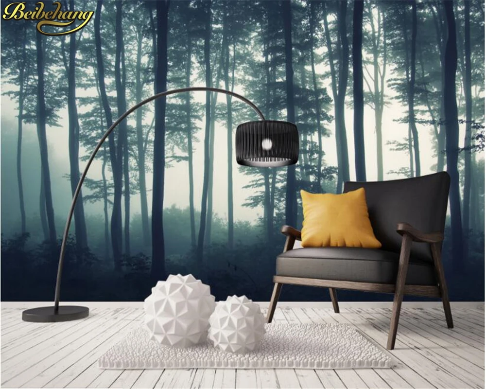 Обои на заказ фотообои настенные наклейки Misty Jungle Background Wall papel de parede обои для