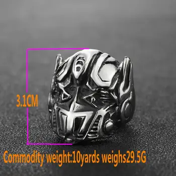 

Men's stainless steel ring Optimus Prime Ring Robot ring Transformers ring