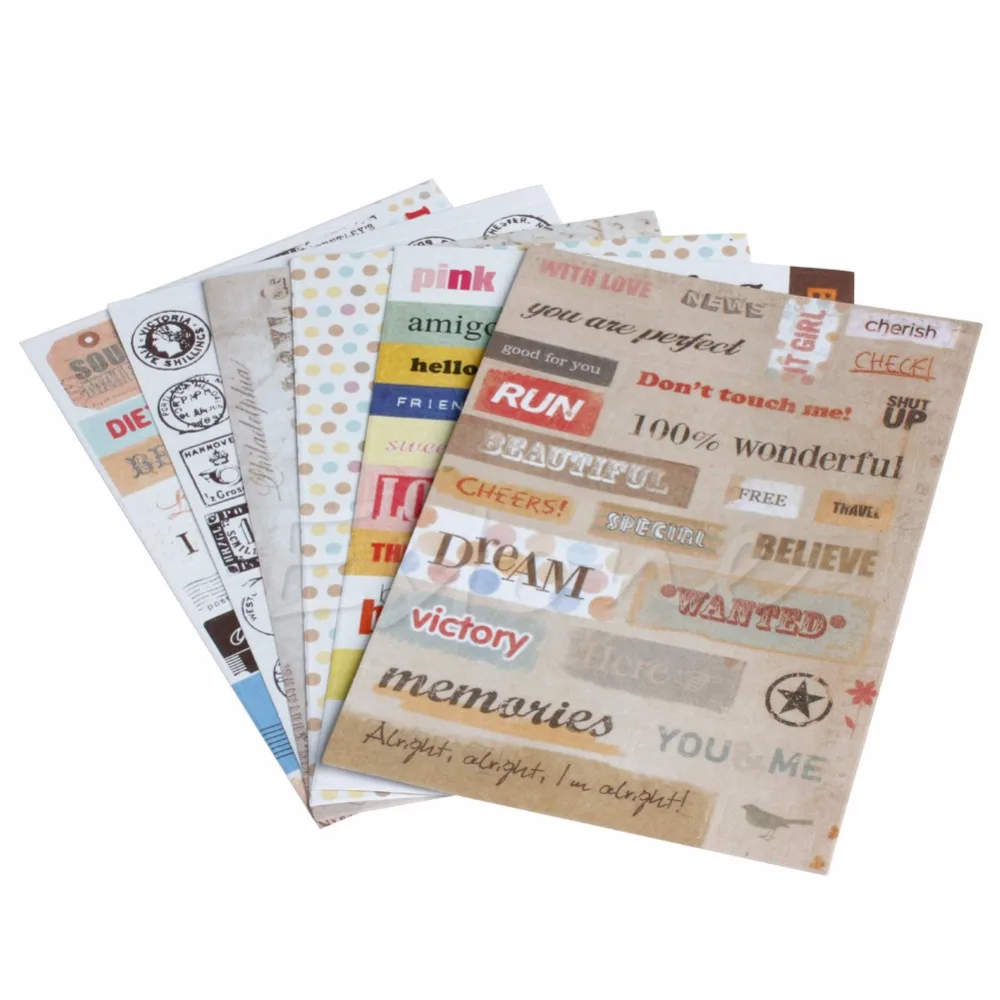 

6Pcs DIY Calendar Paper Sticker For Scrapbooking Diary Planner Photo Album Decor